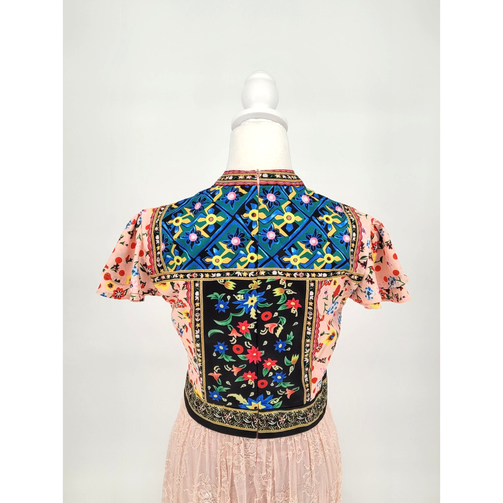 Vicky and Lucas Boho Multicolor Maxi Tiered Dress Size S Prairie Artsy Eclectic - Picture 8 of 11
